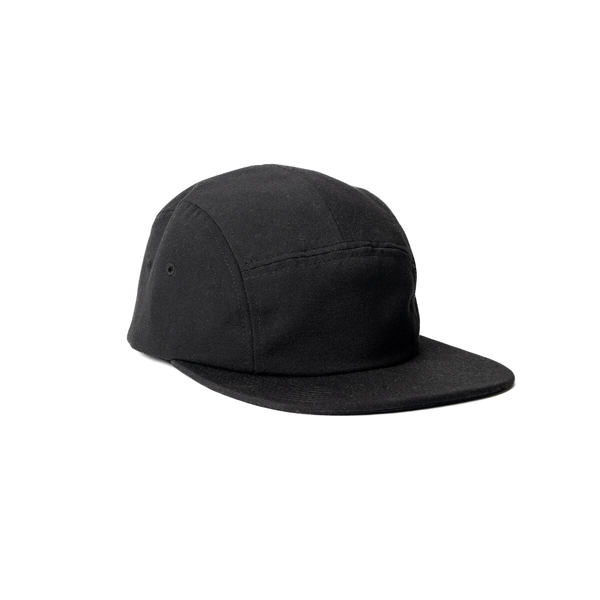 recycled-poly-flat-brim-5-panel-hat-t6 Web_PDP-FlatBrim5PanelHat_Studio_Front_Black.jpg